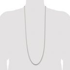 Sterling Silver Rhodium-plated 3mm Round Spiga Chain