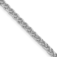 Sterling Silver Rhodium-plated 3mm Round Spiga Chain