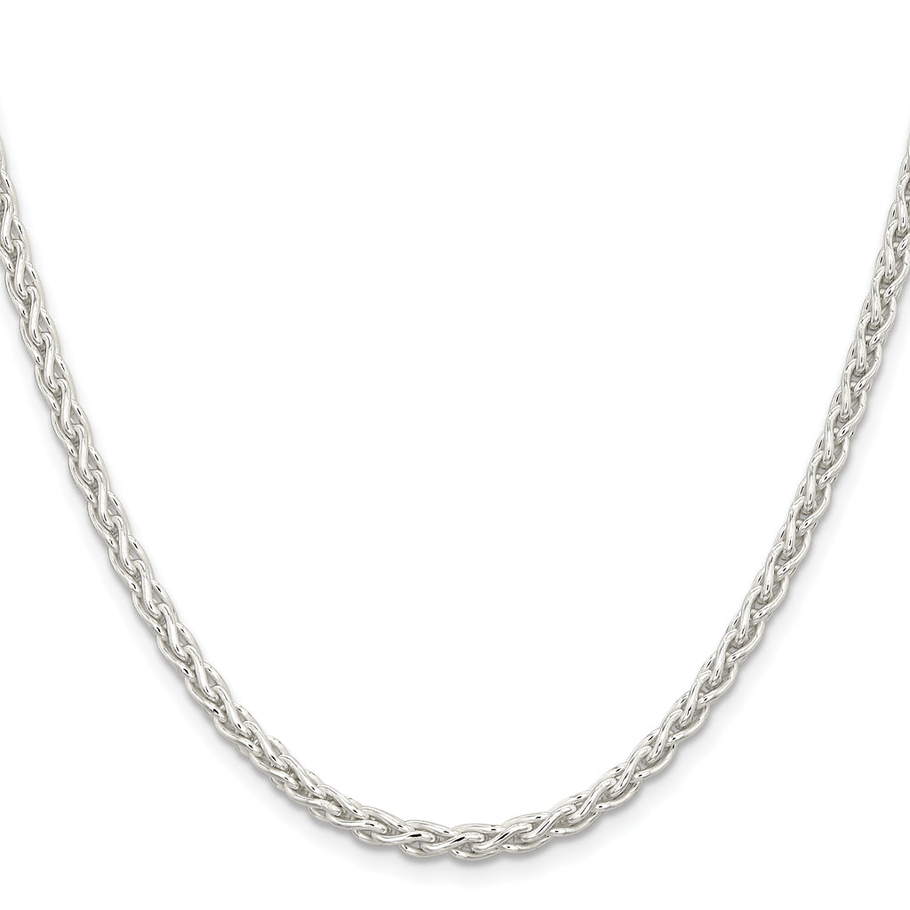 Sterling Silver Wheat Chain Necklace 3.7mm
