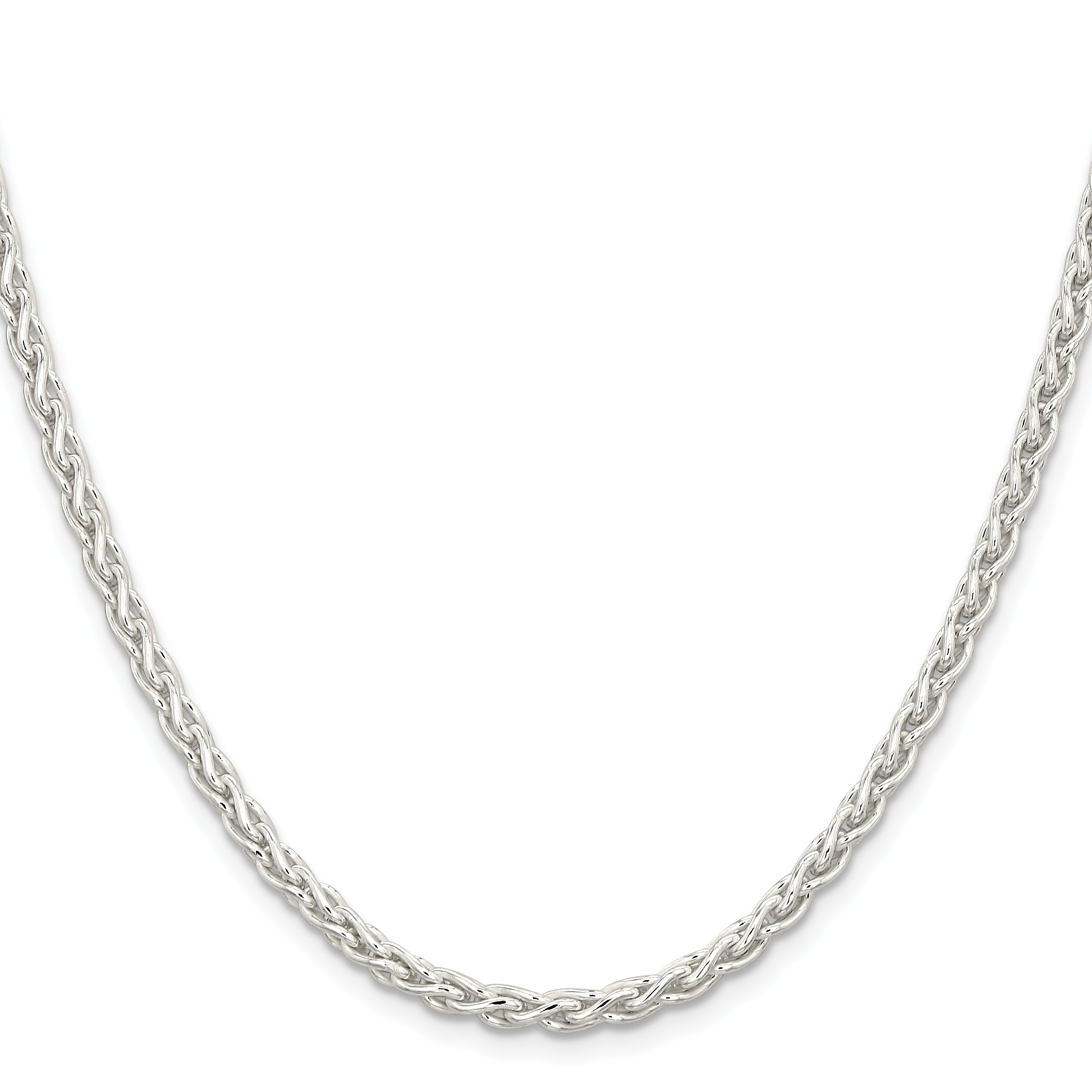 Sterling Silver Wheat Chain Necklace 3.7mm
