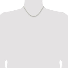 Sterling Silver Rhodium-plated 3.7mm Round Spiga Chain