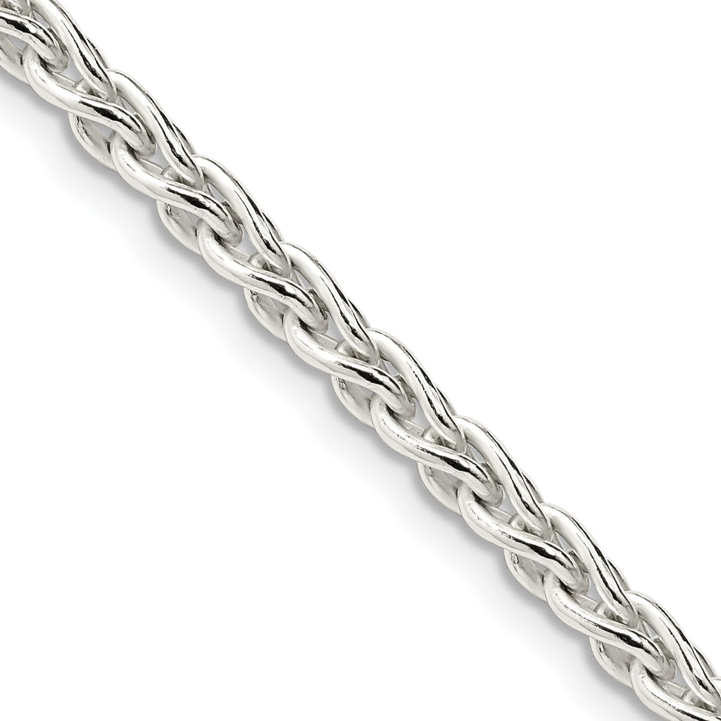 Sterling Silver Wheat Chain Necklace 3.7mm