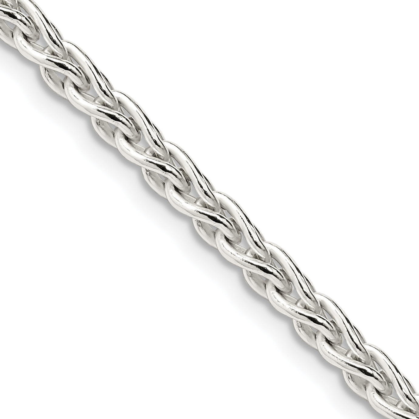Sterling Silver Wheat Chain Necklace 3.7mm