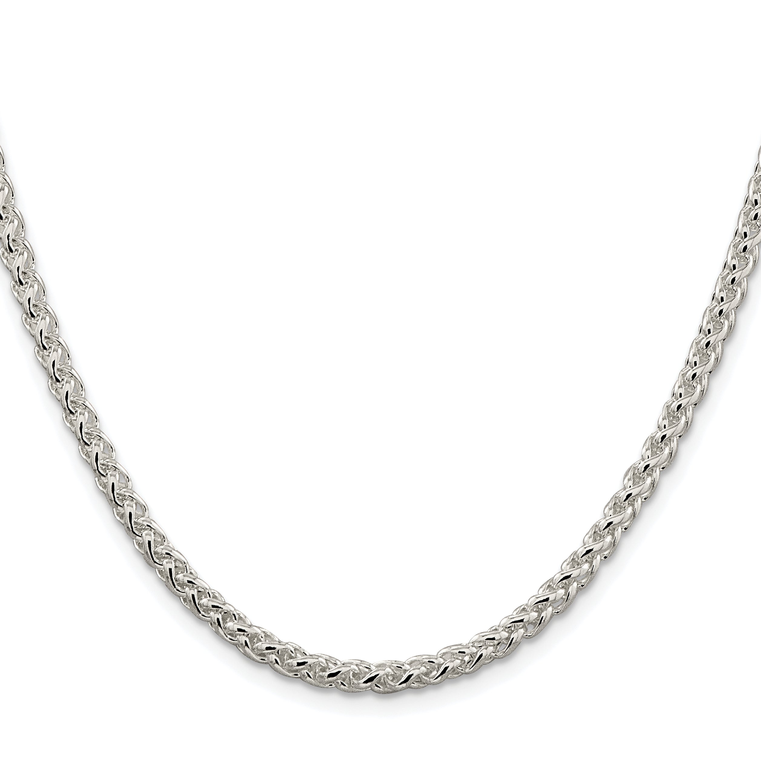 Sterling Silver Rhodium-plated 4mm Round Spiga Chain Secondary image