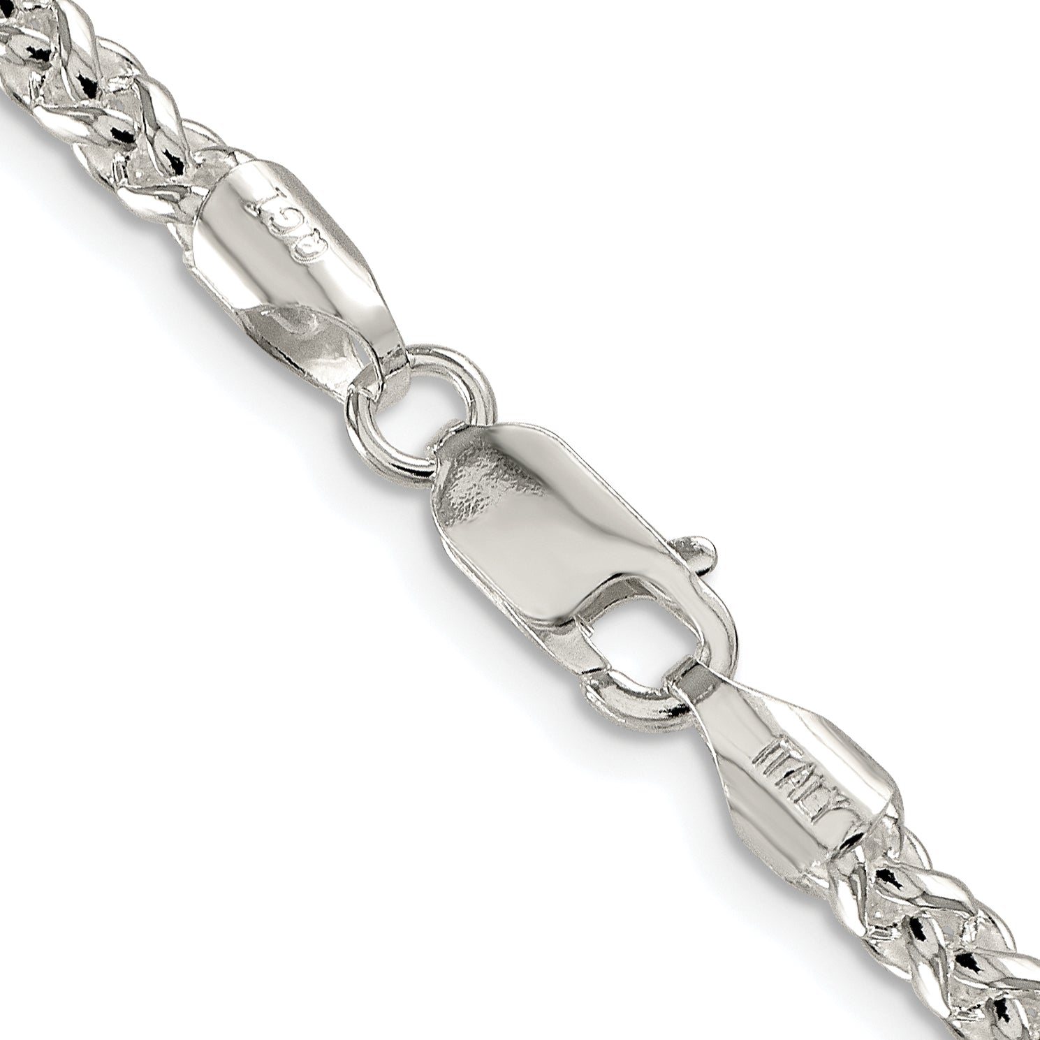Sterling Silver Rhodium-plated 4mm Round Spiga Chain