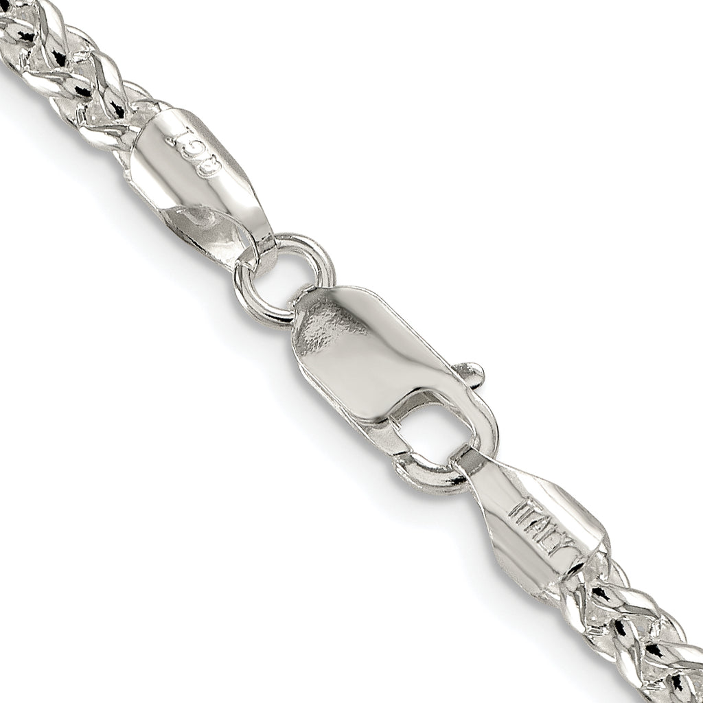 Sterling Silver Rhodium-plated 4mm Round Spiga Chain