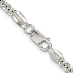 Sterling Silver Rhodium-plated 4mm Round Spiga Chain