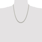 Sterling Silver Rhodium-plated 4mm Round Spiga Chain