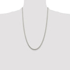 Sterling Silver Rhodium-plated 4mm Round Spiga Chain