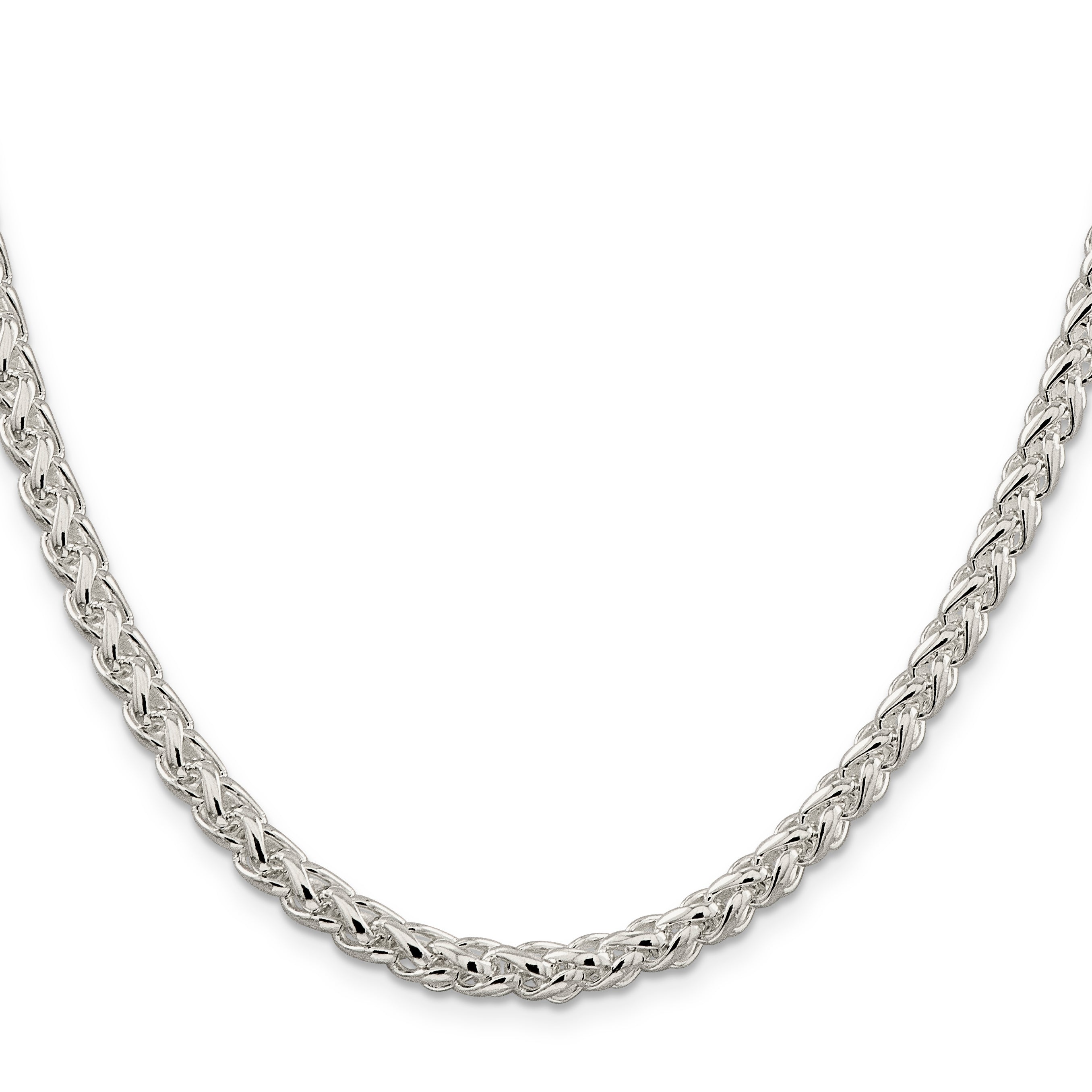 Sterling Silver Wheat Chain Necklace 5mm