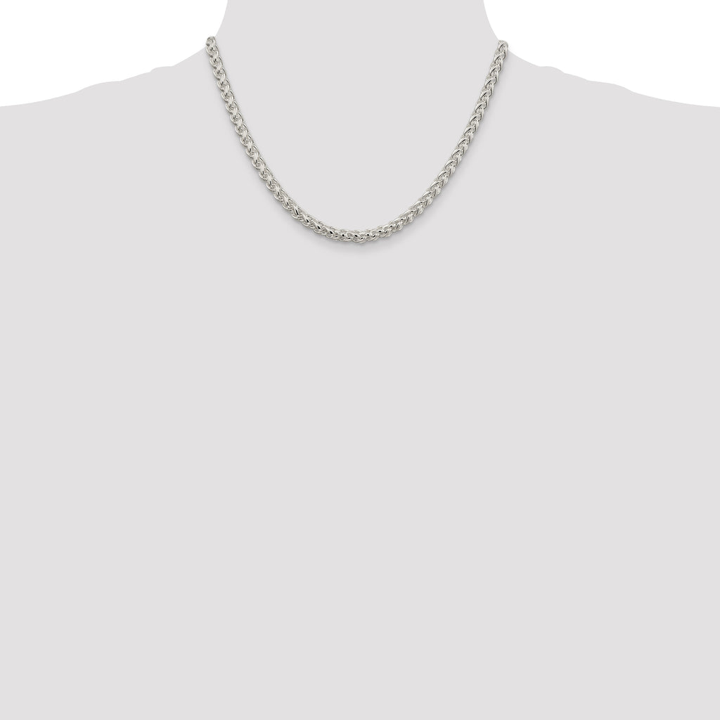 Sterling Silver Wheat Chain Necklace 5mm