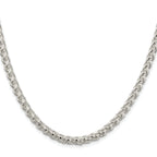 Sterling Silver Rhodium-plated 5mm Round Spiga Chain