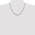 Sterling Silver Rhodium-plated 5mm Round Spiga Chain