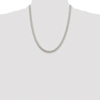 Sterling Silver Rhodium-plated 5mm Round Spiga Chain