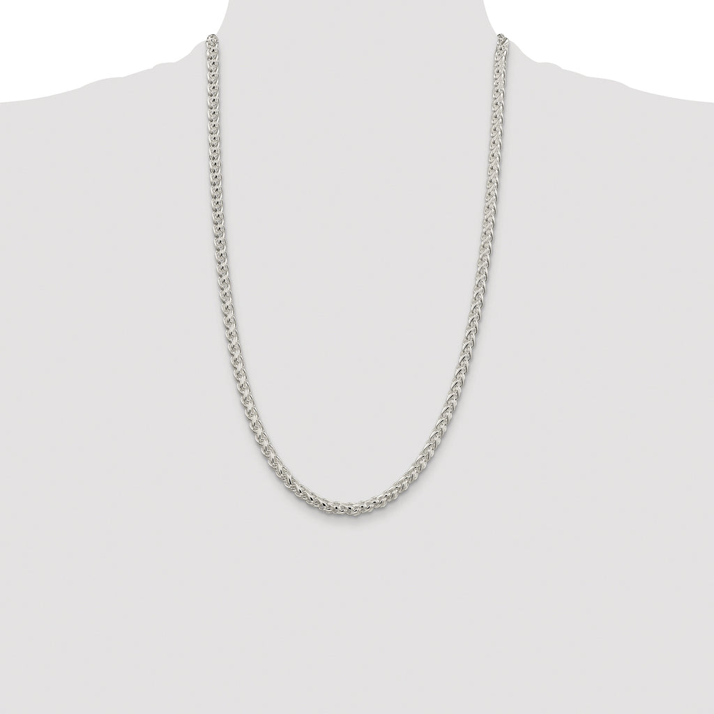 Sterling Silver Rhodium-plated 5mm Round Spiga Chain