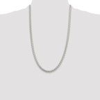 Sterling Silver Rhodium-plated 5mm Round Spiga Chain
