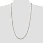 Sterling Silver Rhodium-plated 5mm Round Spiga Chain
