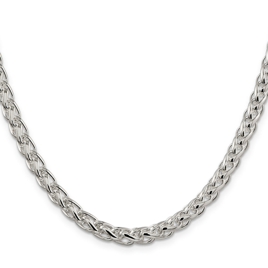 Sterling Silver Wheat Chain Necklace 6mm