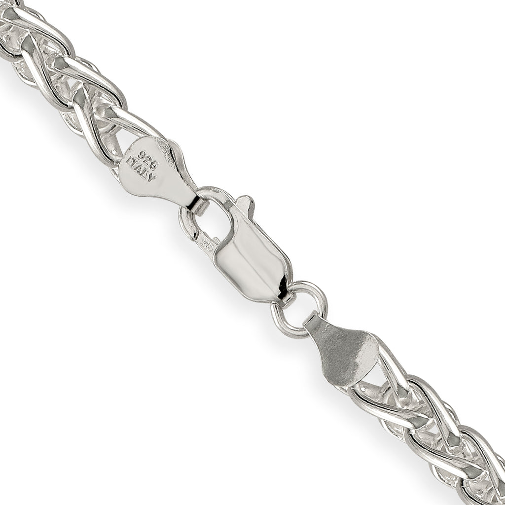 Sterling Silver Wheat Chain Necklace 6mm