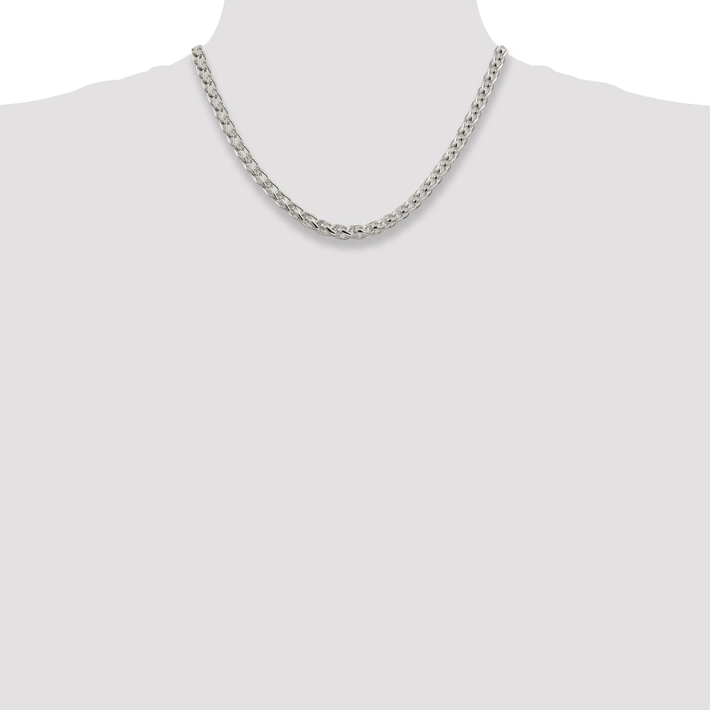Sterling Silver Wheat Chain Necklace 6mm
