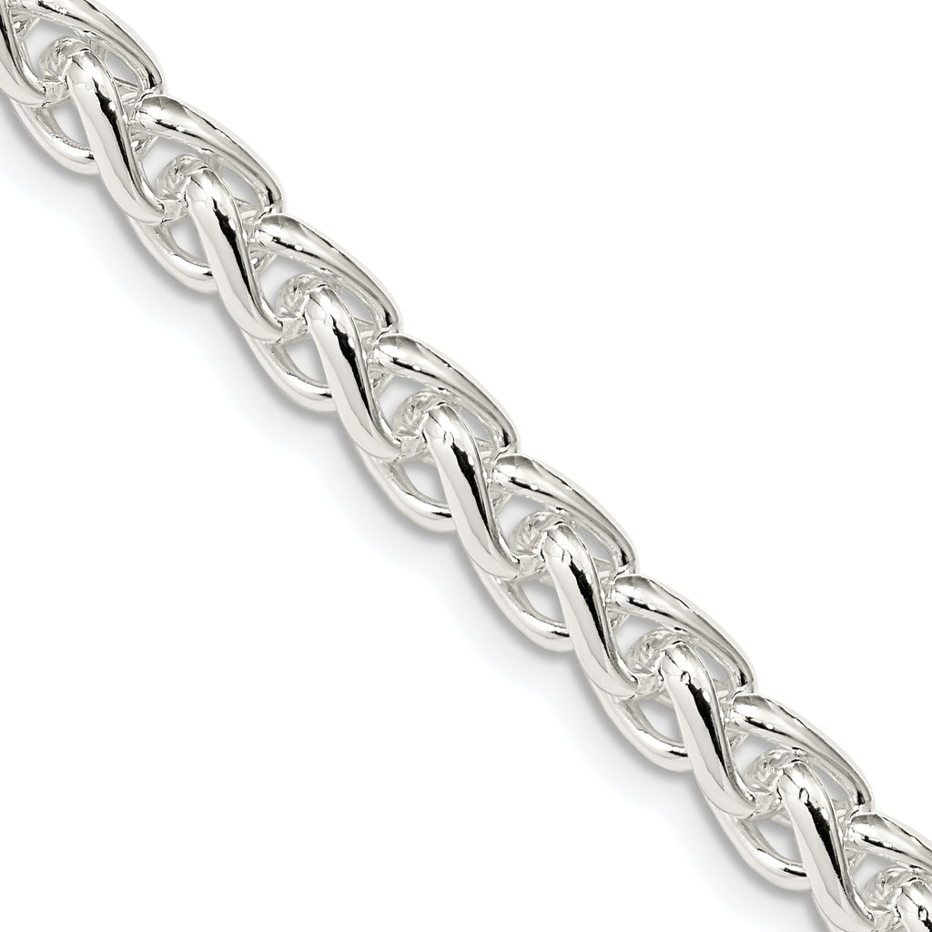 Sterling Silver Wheat Chain Necklace 6mm