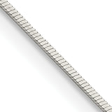 Square Snake Chain Necklace in Sterling Silver, 0.7mm, 16–24 Inch
