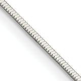 Square Snake Chain Necklace in Sterling Silver, 0.8mm, 16–24 Inch