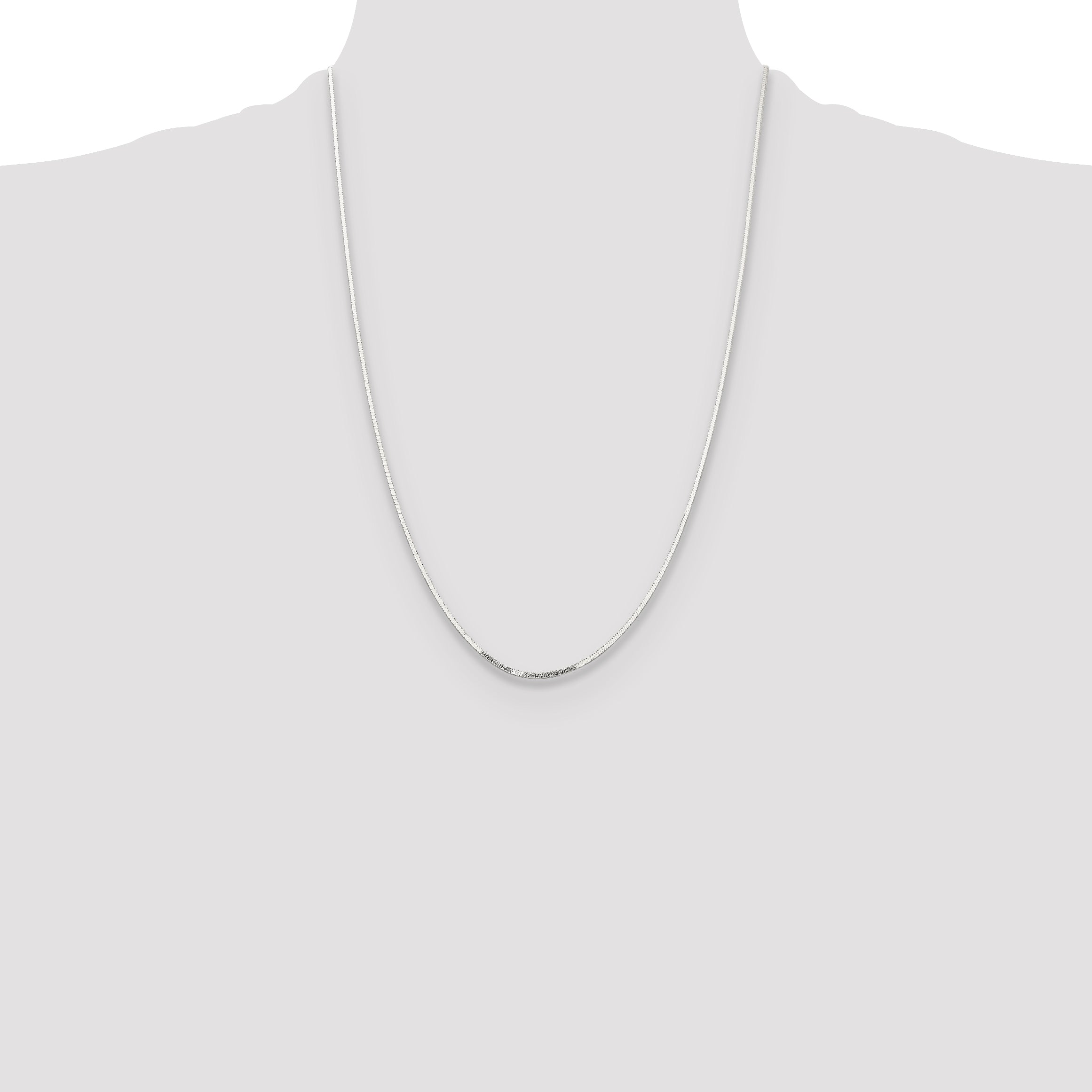 Sterling Silver Polished 1.15mm Square Snake Chain