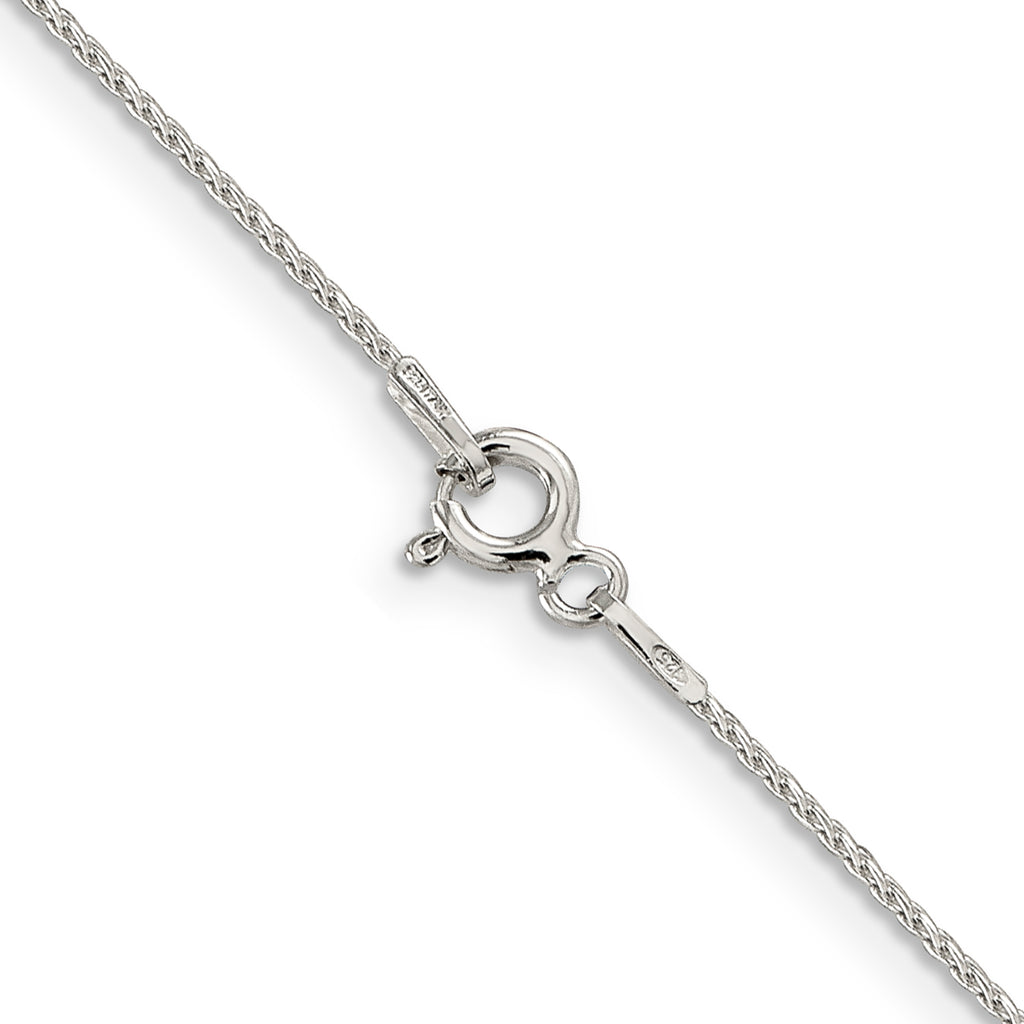 Sterling Silver Diamond-Cut Wheat Chain Necklace 0.85mm