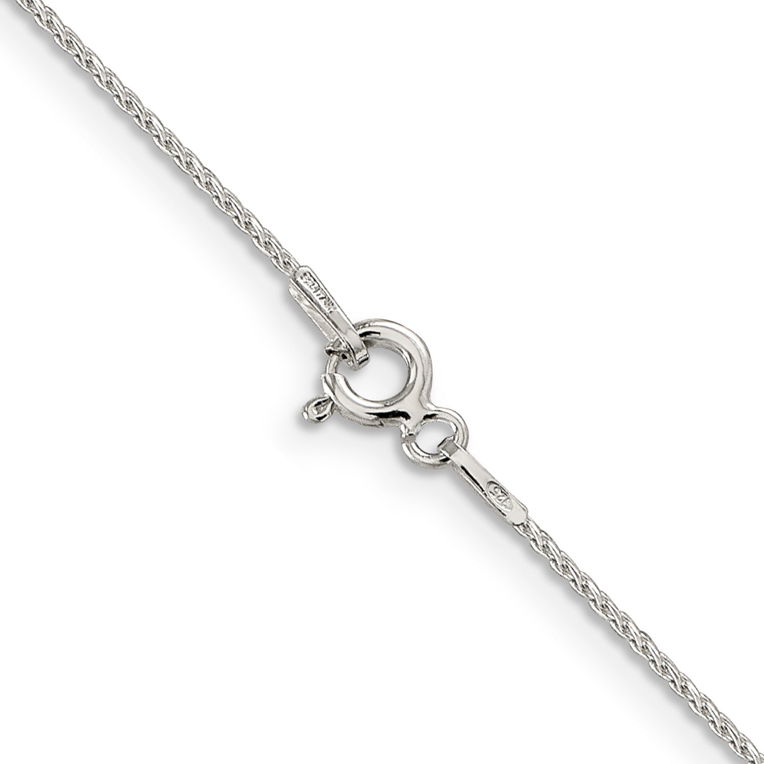 Sterling Silver Diamond-Cut Wheat Chain Necklace 0.85mm