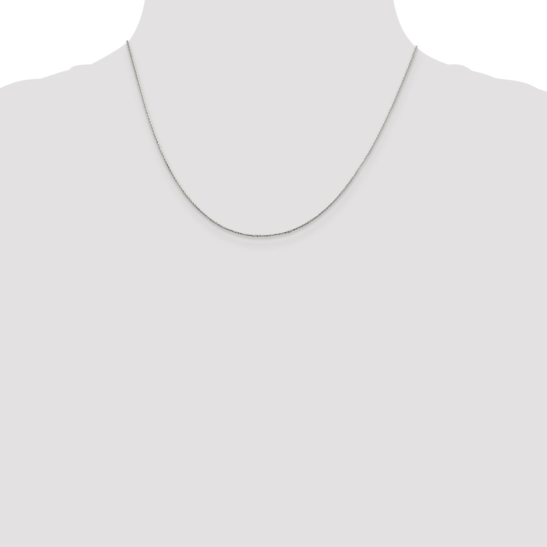 Sterling Silver .85mm Diamond-Cut Round Spiga Chain With 2 Inch Extension