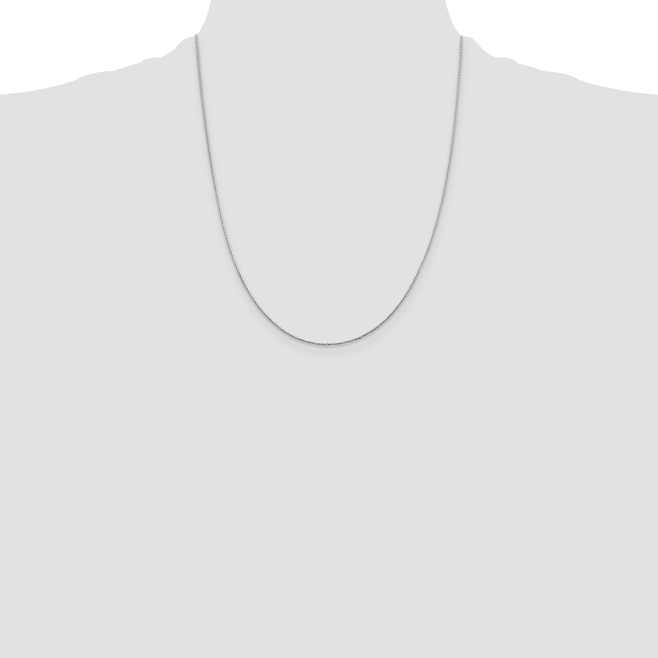 Sterling Silver .85mm Diamond-Cut Round Spiga Chain