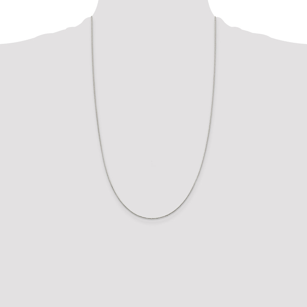 Sterling Silver .85mm Diamond-cut Round Spiga Chain