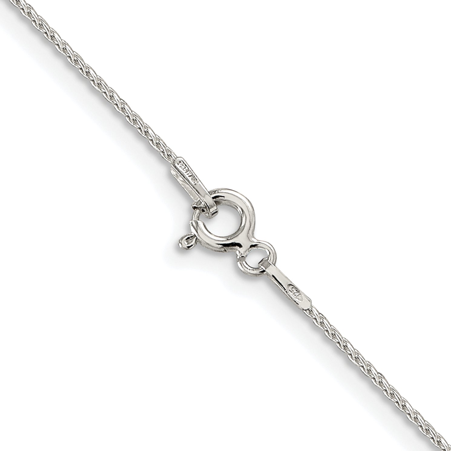 Sterling Silver Rhodium-plated .85mm Diamond-cut Round Spiga Chain