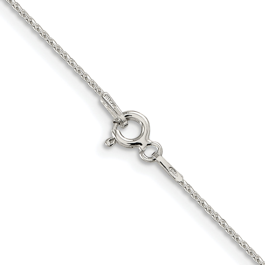 Sterling Silver Rhodium-plated .85mm Diamond-cut Round Spiga Chain