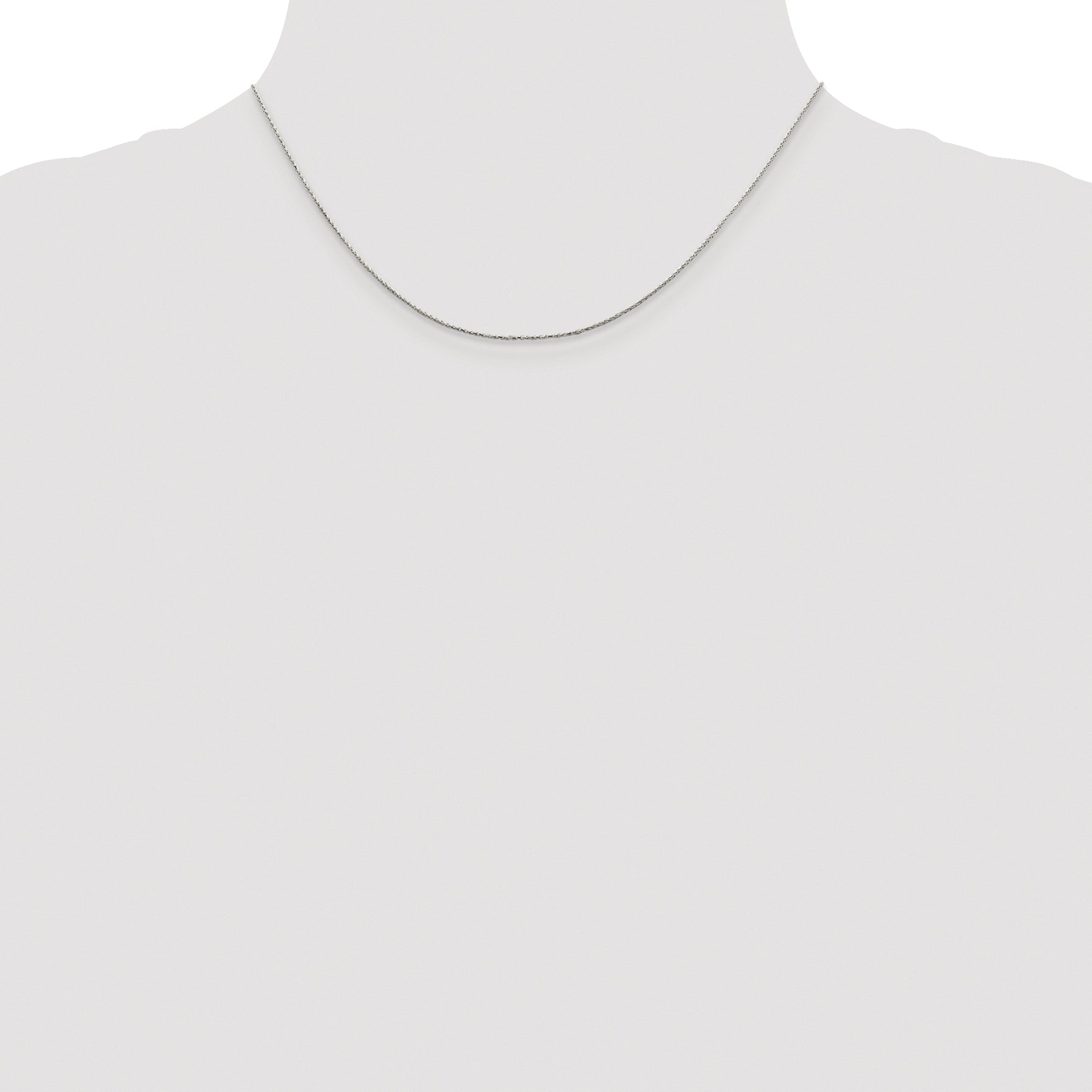 Sterling Silver Rhodium-plated .85mm Diamond-cut Round Spiga Chain