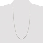 Sterling Silver Rhodium-plated .85mm Diamond-cut Round Spiga Chain