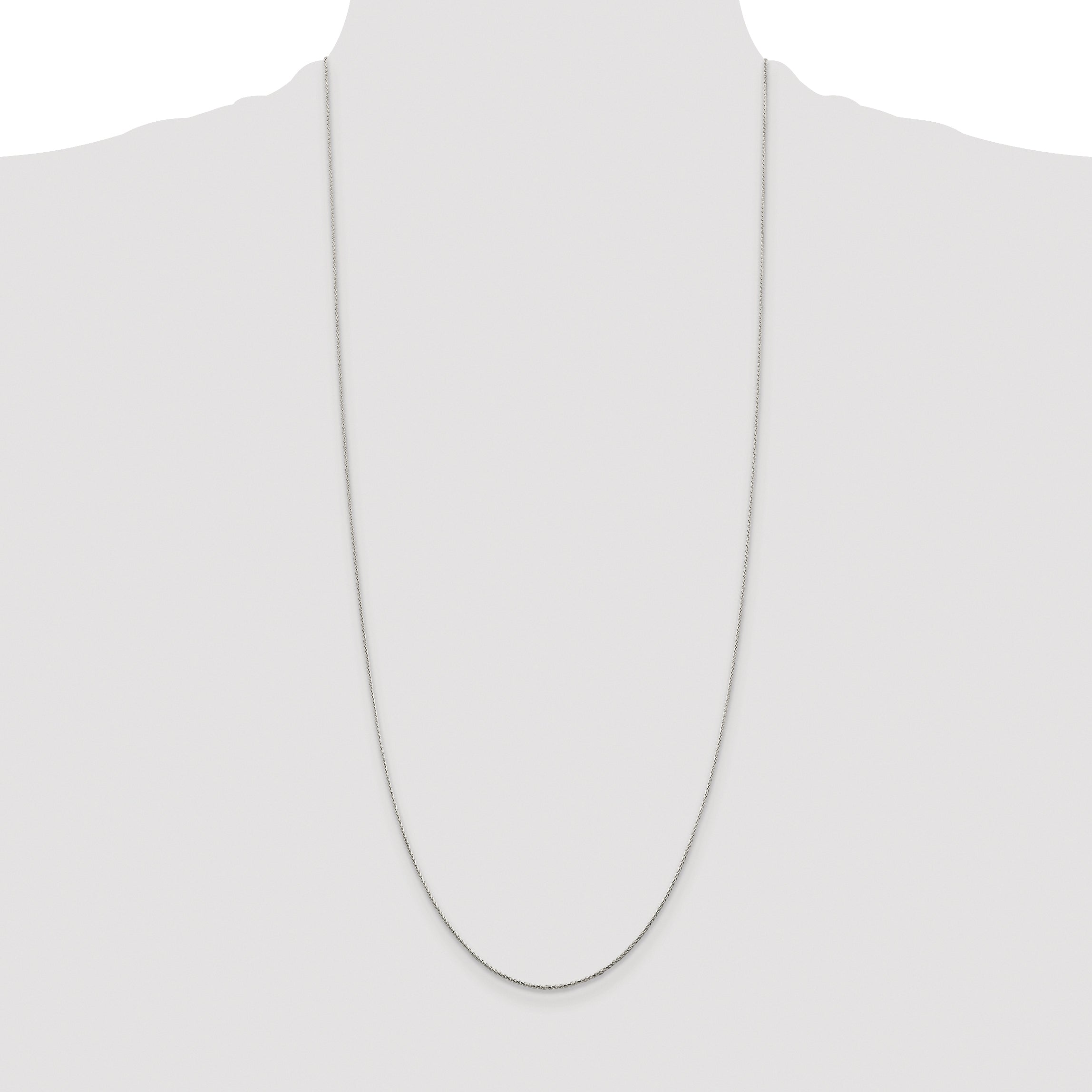 Sterling Silver Rhodium-plated .85mm Diamond-cut Round Spiga Chain