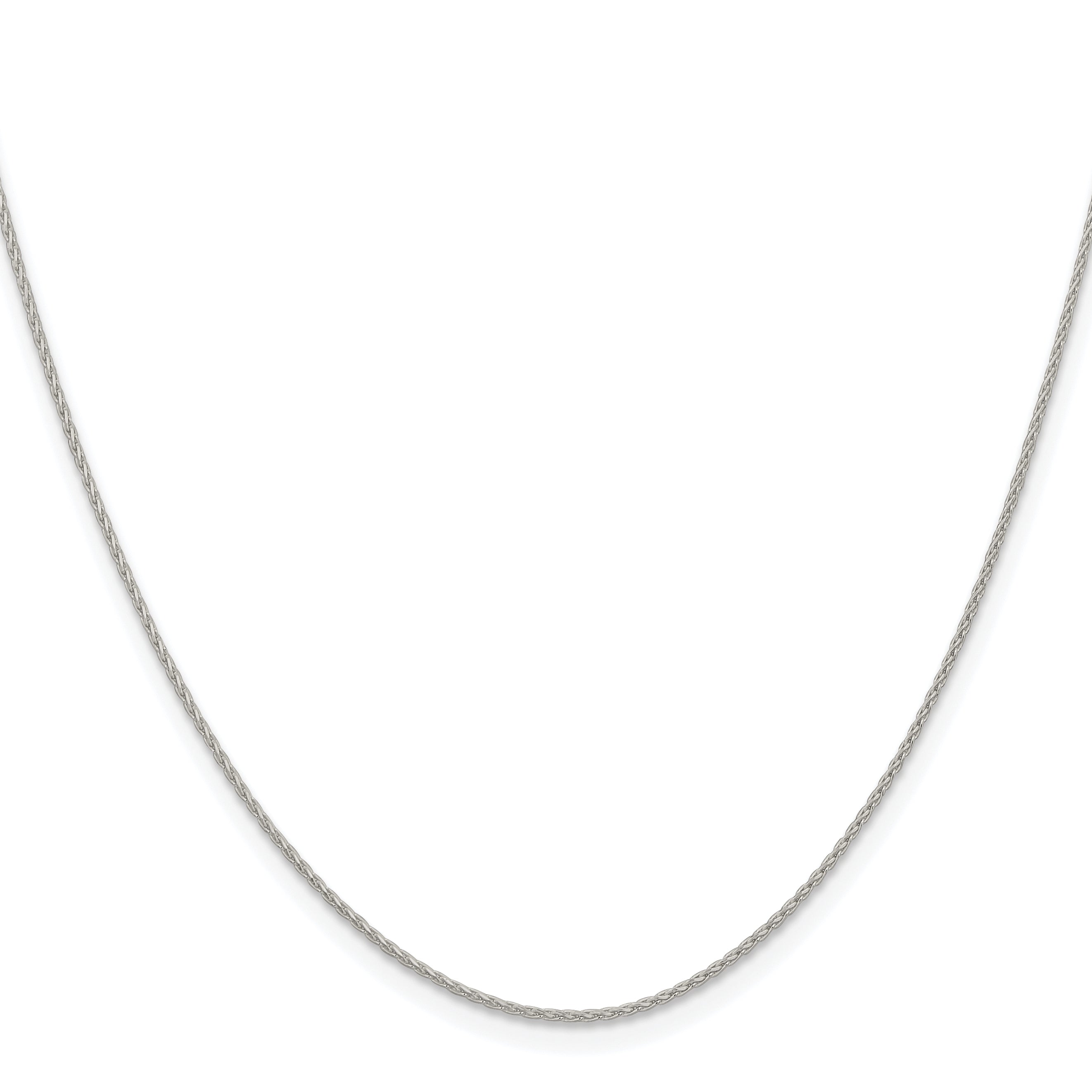 Sterling Silver Rhodium-plated .95mm Diamond-cut Round Spiga Chain