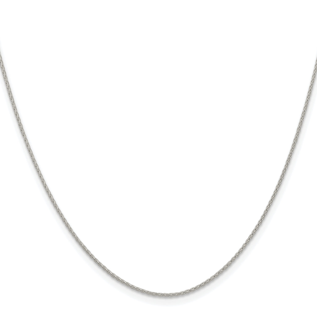 Sterling Silver Rhodium-plated .95mm Diamond-cut Round Spiga Chain