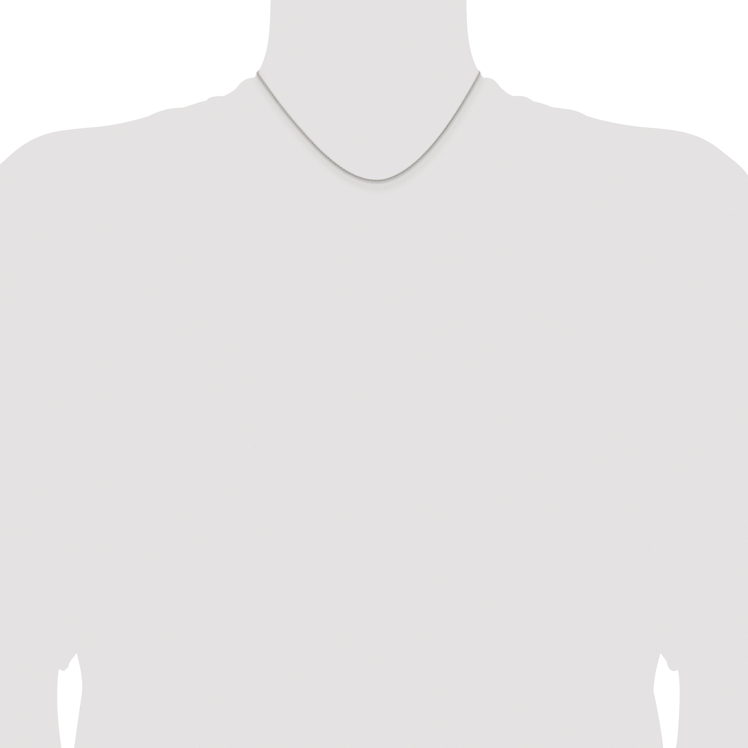 Sterling Silver Rhodium-plated .95mm Diamond-cut Round Spiga Chain