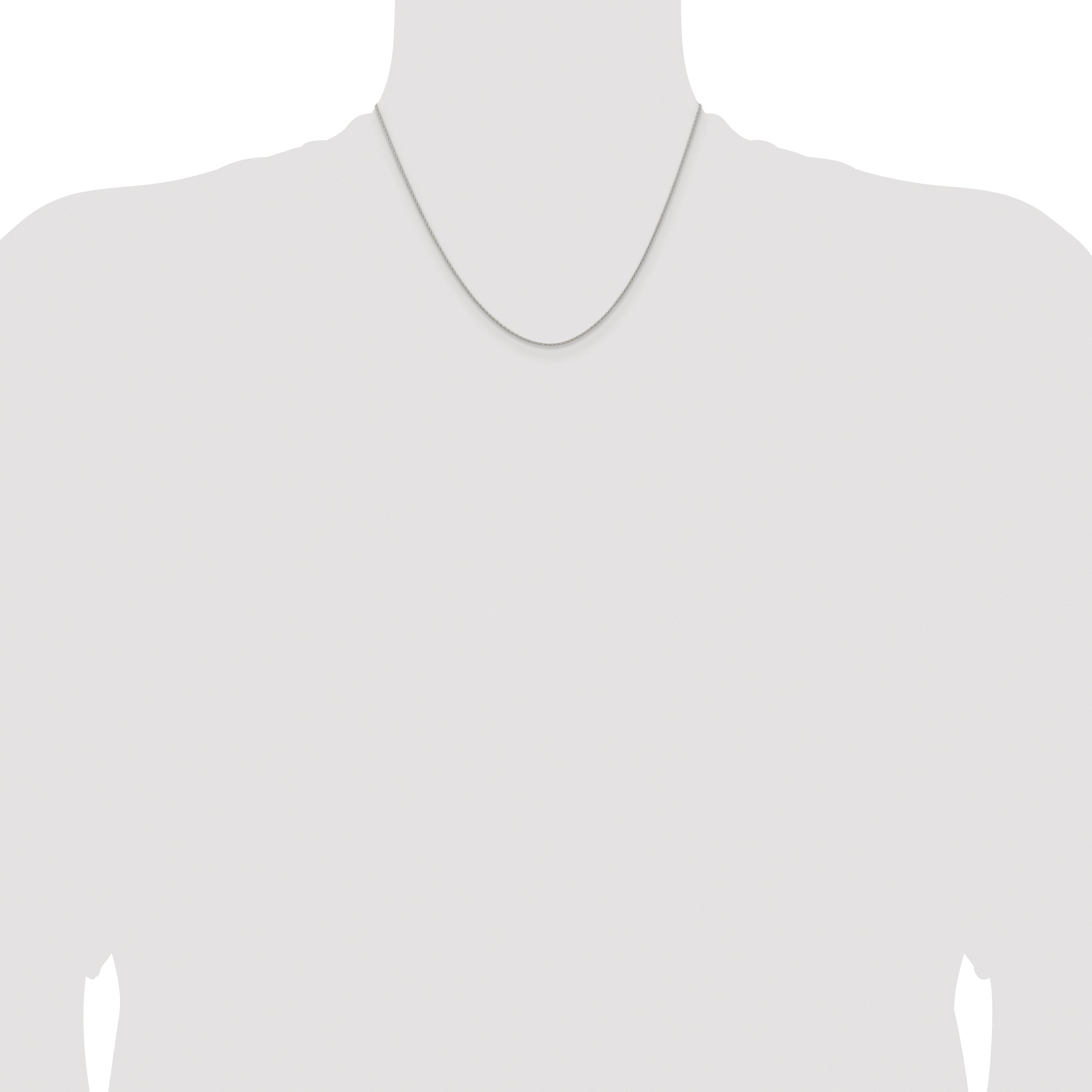 Sterling Silver Rhodium-plated .95mm Diamond-cut Round Spiga Chain