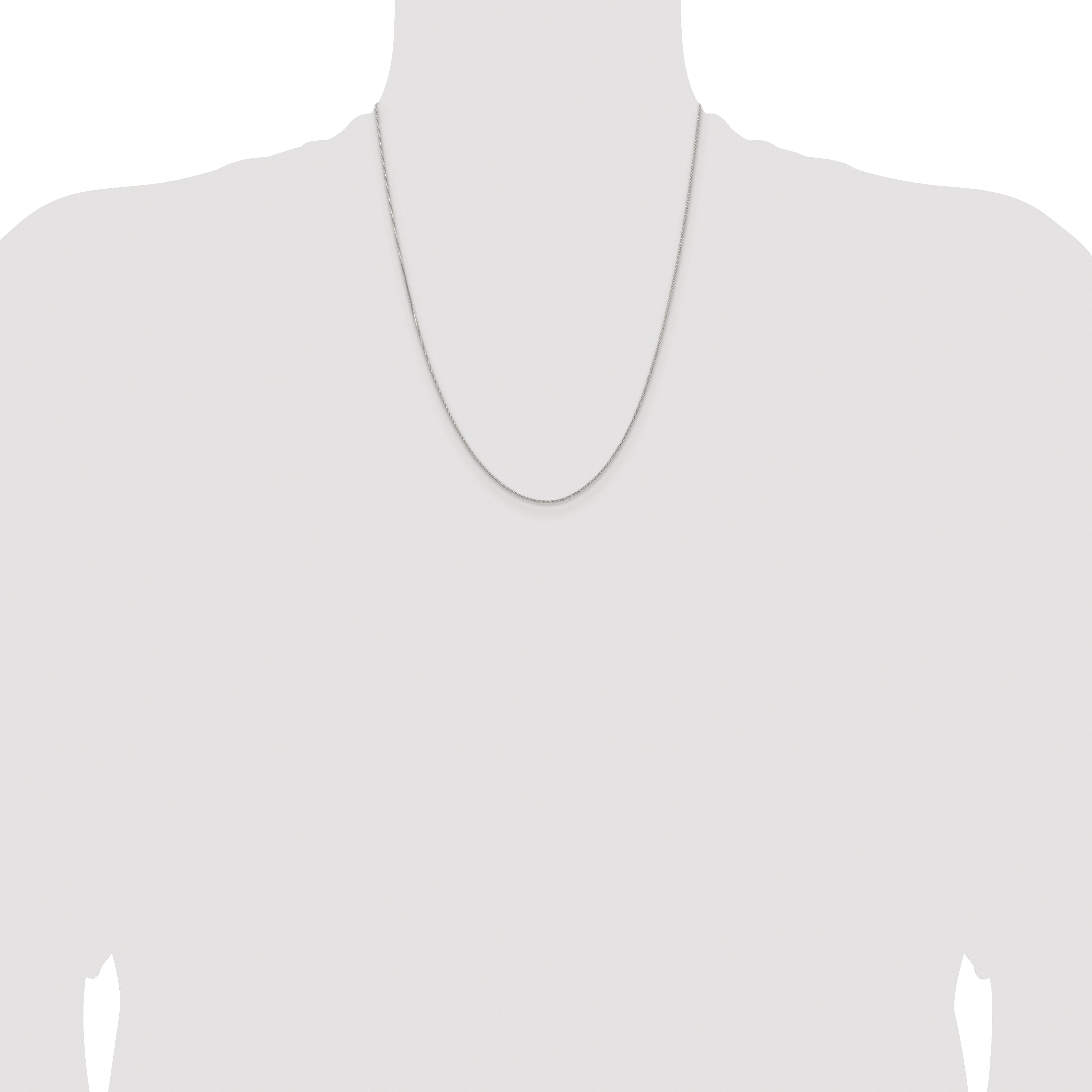 Sterling Silver Rhodium-plated .95mm Diamond-cut Round Spiga Chain