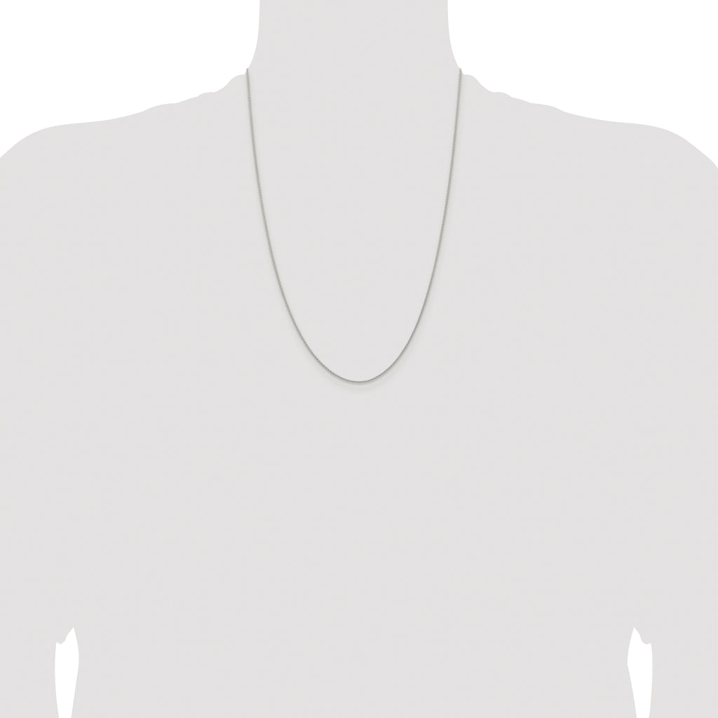 Sterling Silver Rhodium-plated .95mm Diamond-cut Round Spiga Chain
