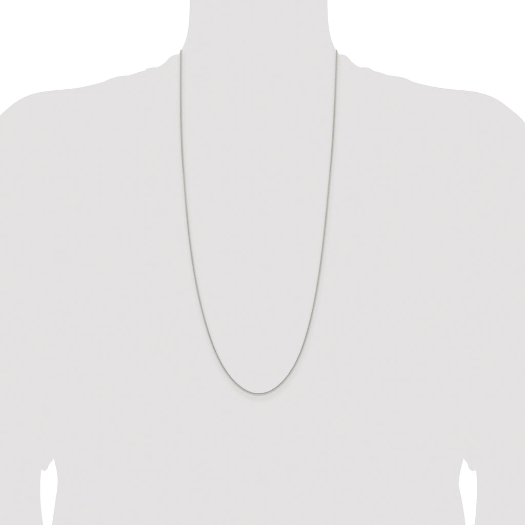 Sterling Silver Rhodium-plated .95mm Diamond-cut Round Spiga Chain