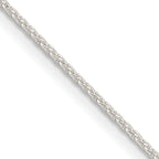 Sterling Silver .95mm Diamond-Cut Round Spiga Chain With 2 Inch Extension