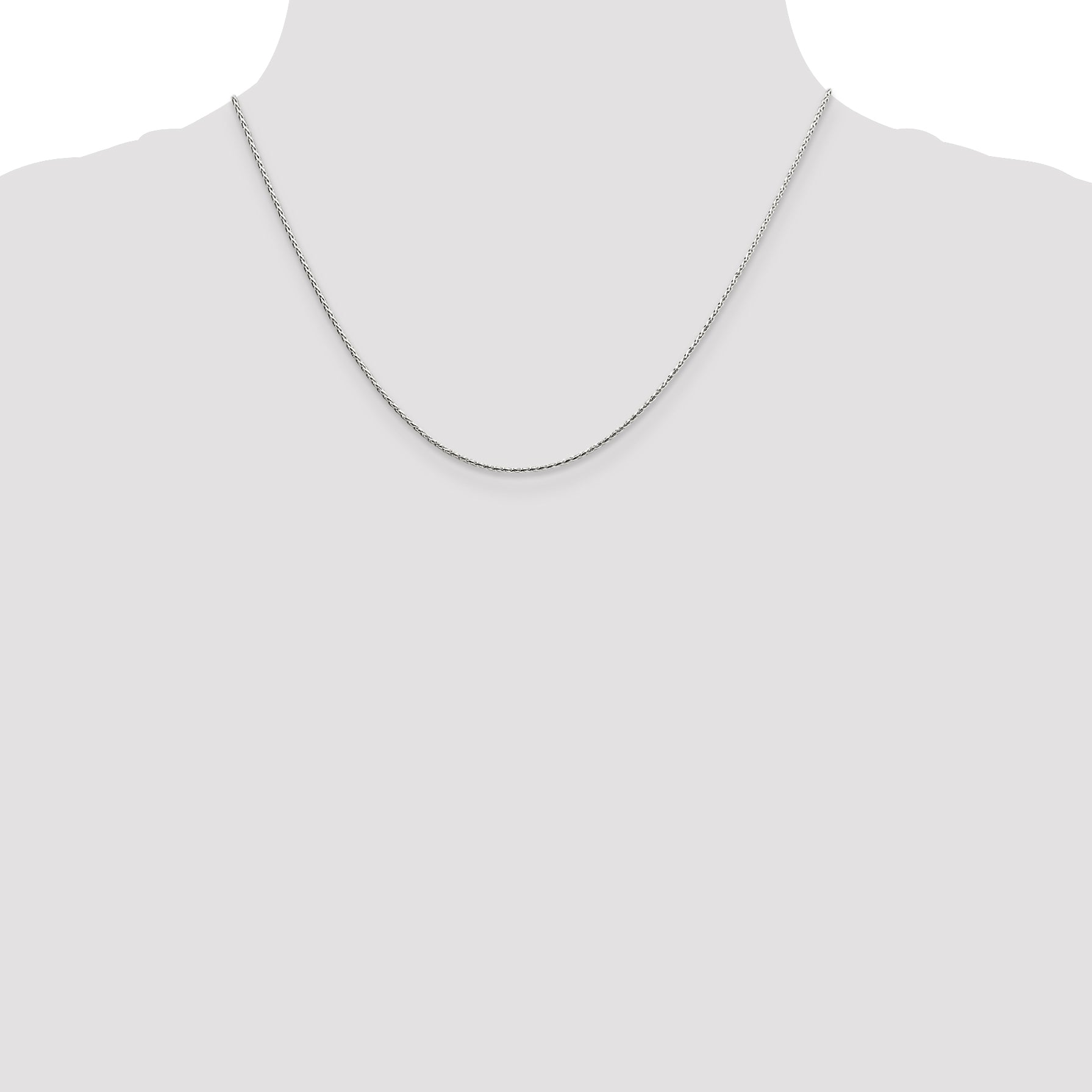 Sterling Silver 1.25mm Diamond-Cut Round Spiga Chain With 2 Inch Extension