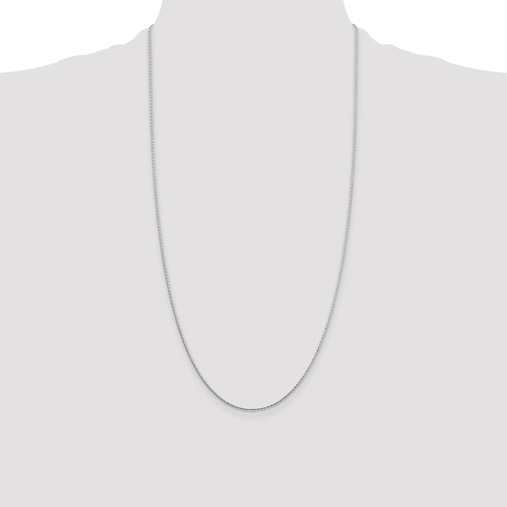 Sterling Silver 1.25mm Diamond-Cut Round Spiga Chain