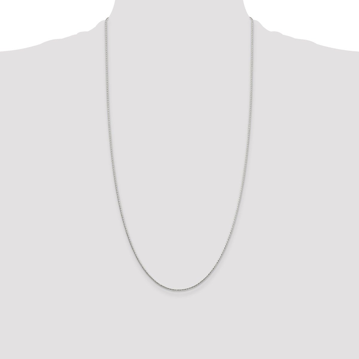 Sterling Silver 1.25mm Diamond-Cut Round Spiga Chain