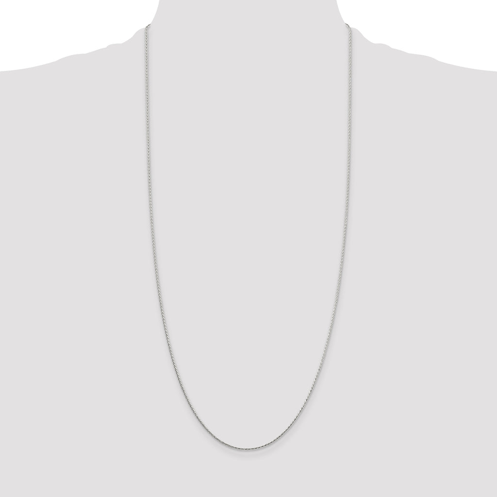 Sterling Silver 1.25mm Diamond-Cut Round Spiga Chain